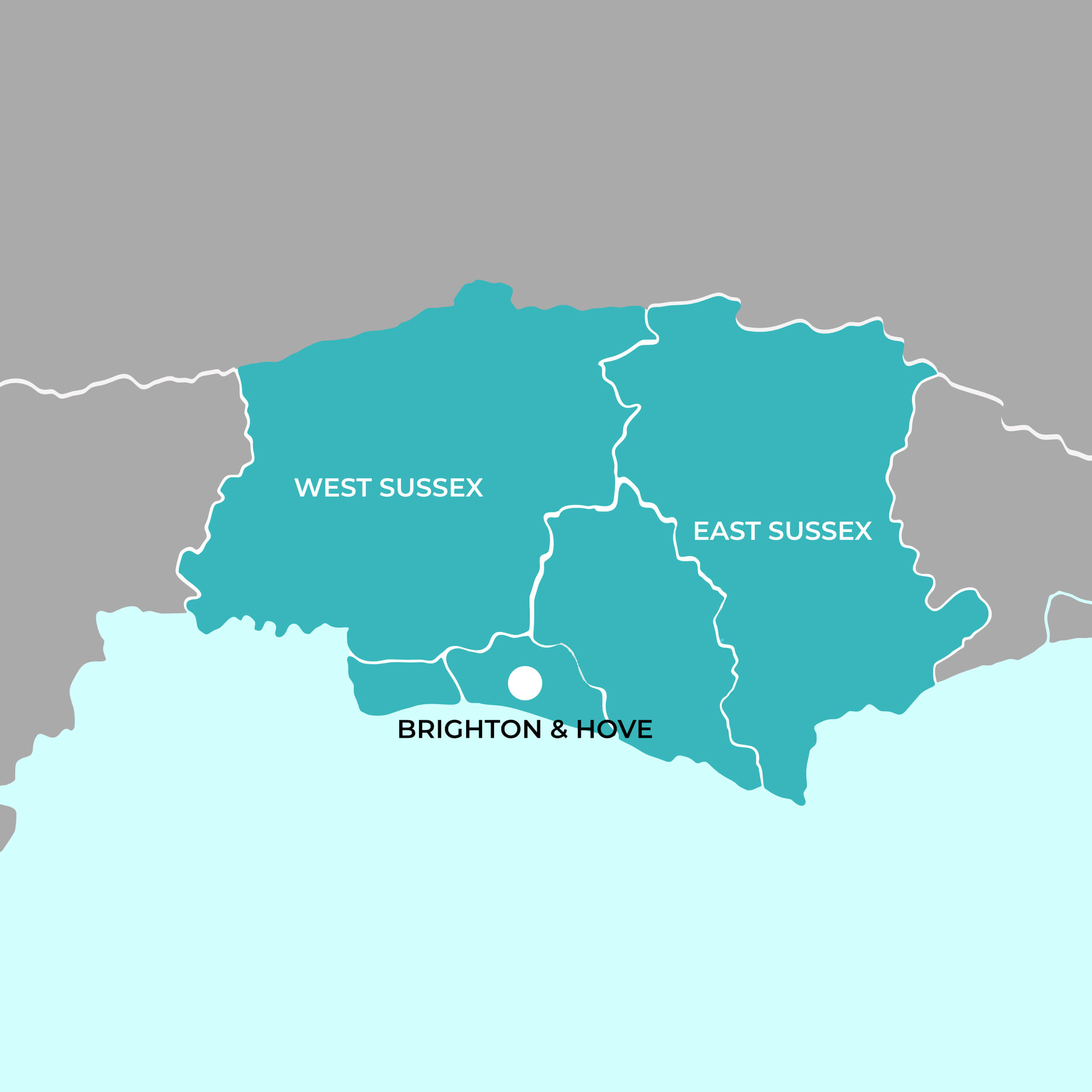Map of Sussex